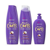 Kit Aussie Miracle Curls Shampoo + Condicionador + Leave-In  Feminino