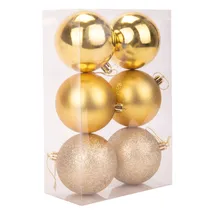 Bolas de Natal Douradas Em Diferentes Tons 8CM 6 Peças.