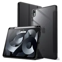 Capa / Protetor para Tablet iPad Air 4/5 4LIFE com Compartimento para Pencil - Transparente/Preto