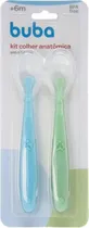 Kit Colher Anatômica En Silicone Buba - 13915 (Azul e Verde)