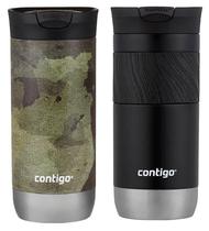 Kit Garrafa Termica Contigo Snapseal 473ML - Licorice/ Textured Camo