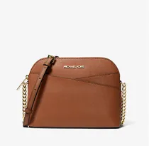 Bolso Bandolera Femenino Michael Kors Jet Set Travel Mediano Tipo Cúpula Con Logotipo