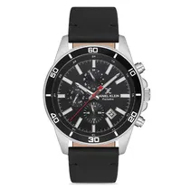 Relogio Analógico Masculino Daniel Klein DK.1.12736-2 Exclusive Gents / Pulseira de Couro Genuino - Preto/Prata
