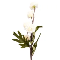 Flores Artificiais Tipo Pompom - Brancas