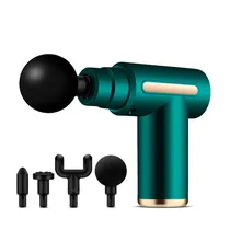 Massageador Eletrico Corporal Muscular Portatil Gun BX-720 com 6 Niveis e 4 Acessórios - Verde