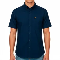 Camisa Caterpillar Masculino Poplin s/s M Azul - 4020091-10118