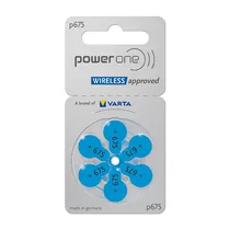 Pilha Power One P675 Zinc-Air com 6 Unidades para Audífono de Sordera / 1.45V
