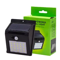 Luminária de Parede Solar 20 Leds com Sensor de Movimento K0021 - Preto