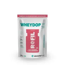 Elemento Puro Whey Refil Wheydop Iso Morango c/Leite Condensado Plastico 900 G/35 Servs Blanco