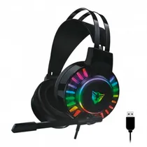 Fone USB Sate c/Mic AE-306 RGB Preto