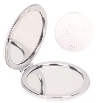 Espelho Mão Circular Animaizinhos Rosa/Branco