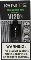 Vape Descartável Ignite V120 Pro Strawberry Kiwi 12000 Puffs Dual Mesh Black