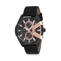 Relógio Analógico Masculino Daniel Klein Exclusive DK12158-3 - Preto e Rosa Ouro