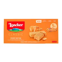 Biscoito Wafer Loacker Manteiga de Amendoim X5 225G