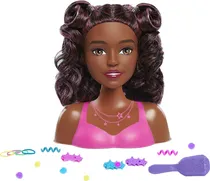 Boneca Barbie Small Styling Head Brown Hair Just Play 63763 (17 Peças)