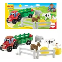 Set Tractor + Animales Granja Abrick