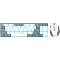 Kit Teclado Mecânico + Mouse Redragon 8772GW 75% Sem Fio Switch Redragon Low Profile Mechanical - Cinza/Branco (Inglês)