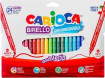 Marcador Carioca Birello Super Washable Double Tip - 42758 (24 Cores)