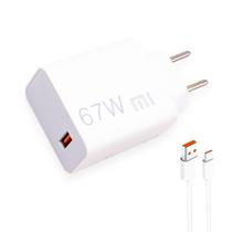 Carregador de Parede Xiaomi 67W USB-A com Cabo USB-A / USB-C Includo - Branco