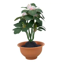 Planta Artificial En Maceta Pequeña – Flores Blancas Decorativas 14X9X7.5 CM