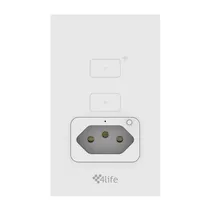 4LIFE Interruptor Smart de Pared FLT12GWW Wifi 2 Gang + Socket