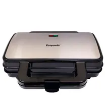 Ecopower Sandwichera EP-3612 900W/2PANES/220V Negro