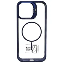 Capa de Metal com Suporte para iPhone 16 Pro Max - Azul