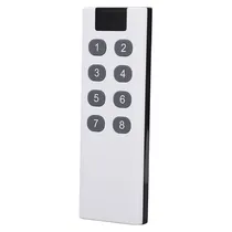 Controle Remoto RF433 com 8 Botões Sem Antena (1-8) Sem Fio RF 433MHZ de Longo Alcance - Branco