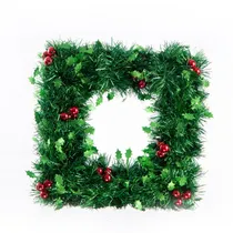 Guirlanda Quadrada Tinsel Verde 13 Polegadas