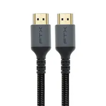 Cabo HDMI Macho para HDMI Macho 2.1, 2M FTX CT-HD8K-AG2, 4K/8K, 60HZ/120HZ, 48GBPS, Preto, Carcaça de Aluminio, Nylon Trançado