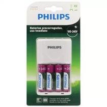 Carregador Philips SCB-2445NB/ 97 AAA/ AA c/ 4 Pilas AA/ Bivolt