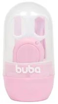 Kit Cuidado Tesora Corta Unhas Lixa e Pinça Buba 09802 (Rosa)