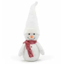 Enfeite de Natal Boneco de Neve L8-250-2 com Cachecol/Chapéu Branco 39 CM