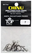 Anzol Top Fishing Chinu Encastoado Rigido 07 com 10 Pçs