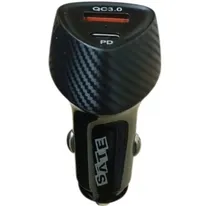 Cargador p/Auto Sate A-CC2011 30W USB/USB-C PD Negro