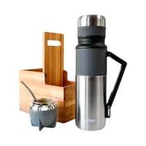 Kit Termo + Guampa + Bombilla + Porta Termo Contigo Mate Pampa 1.1L Stainless