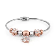 Pulseira Feminina Daniel Klein DKJ.3.2087-3 - Prata/Rose Gold