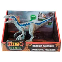Dinostate Velociraptor Rugiente Con Luz En Ojos Y Boca