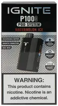 Vape Descartável Ignite P100 Pro Watermelon Ice 10000 Puffs Pod System Gray
