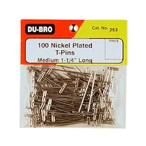 Dubro Nickel Plated T-Pins 1.25" (100PCS) DUB253