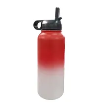 Garrafa de Água de Aço Inoxidável Vermelho C / Branco 946ML