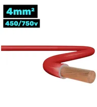 Cabo Flexível CH 450/750V 4MM 100M Vermelho