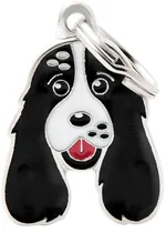 Medalha de Identificação Myfamily Friends Cão Black And White Cocker MF12WHITEBLACK