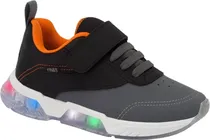 Tênis Infantil Klin Light 604 - Grafite/Preto/Laranja