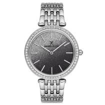 Relogio Analogico Feminino Daniel Klein DK.1.12687-1 Premium Ladies / Pulseira de Aco Inoxidavel - Prata/Preto Glitter