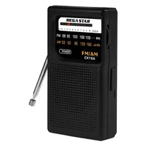 Mini Caixa de Som Portatil / Radio Megastar CX16A AM (530-1600 KHZ) FM (88-108 MHZ) com Pilha AA (Não Incluída) - Preto