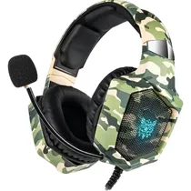 Fone de Ouvido Onikuma Gaming K8 3.5/Mic RGB - Camuflagem/Verde