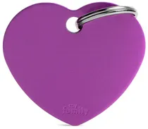 Medalha de Identificação Myfamily Coração Grande MFB66 - Roxo
