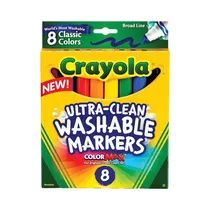 Marcador Crayola Ultra-Clean Washable Markers Broad Line 58-7808 8 Unidades