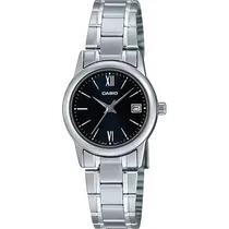 Relógio Casio LTP-V002D-1B3UDF Analógico Feminino - Prata/Preto